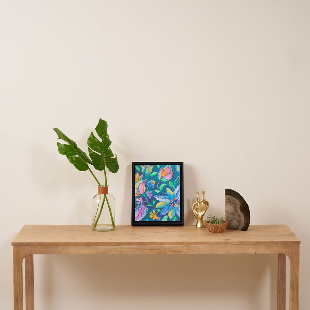 Beautiful Exotic Paisley Summer Floral Framed Canvas Print Gallery Image 4