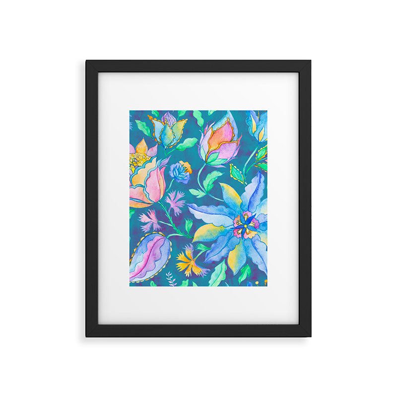 Beautiful Exotic Paisley Summer Floral Framed Art Print Gallery Image 4