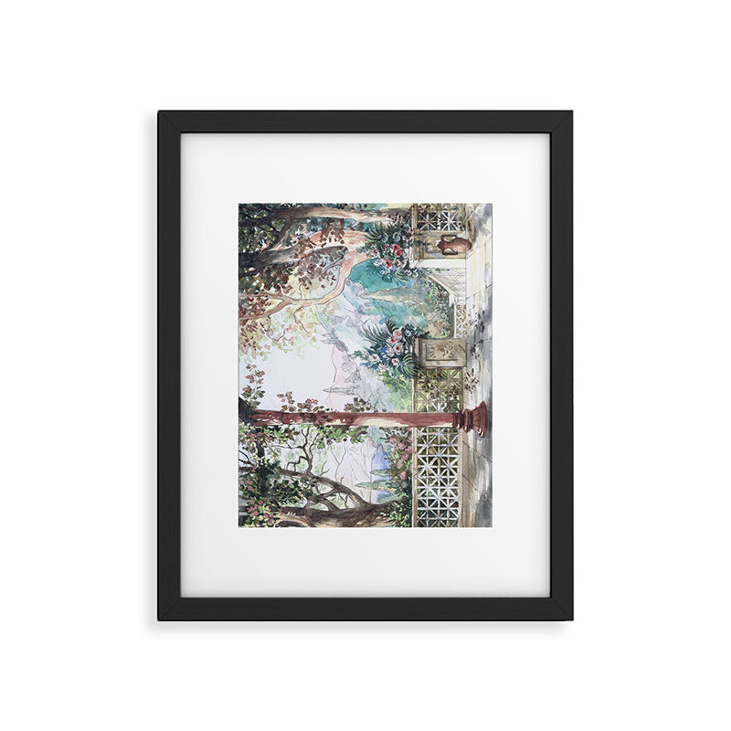 Beautiful Italian Courtyard Terrace Garden Framed Art Print Gallery Image 5