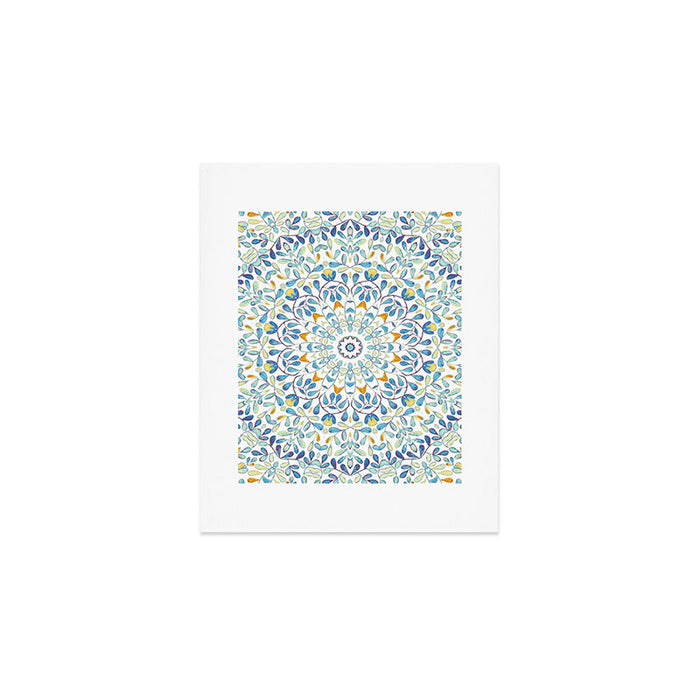 Beautiful Mint Green & White Moroccan Mandala Art Art Print Gallery Image 1