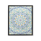 Beautiful Mint Green & White Moroccan Mandala Art Framed Canvas Print Gallery Image 8