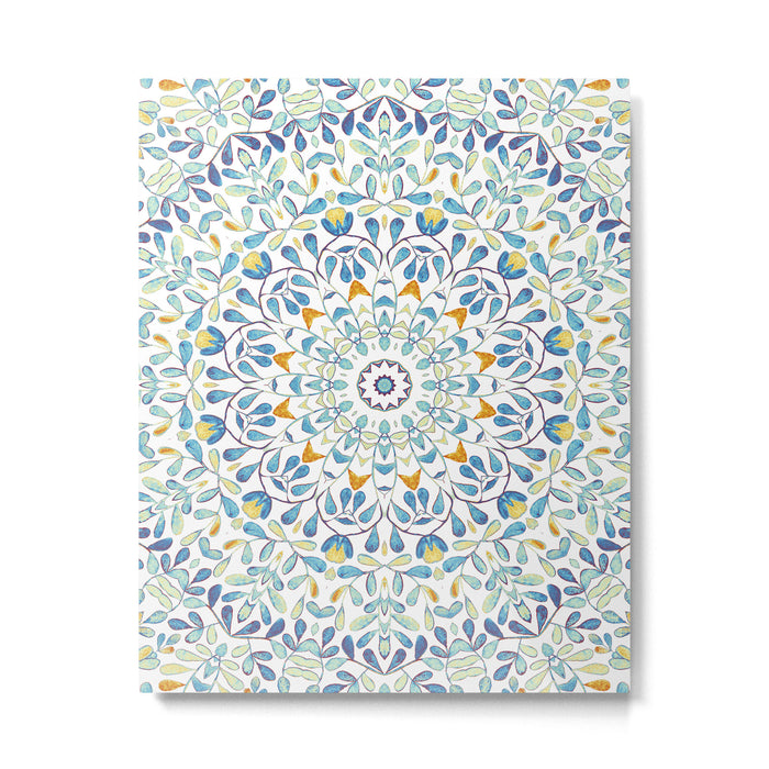 Beautiful Mint Green & White Moroccan Mandala Art Metal Print Gallery Image 1