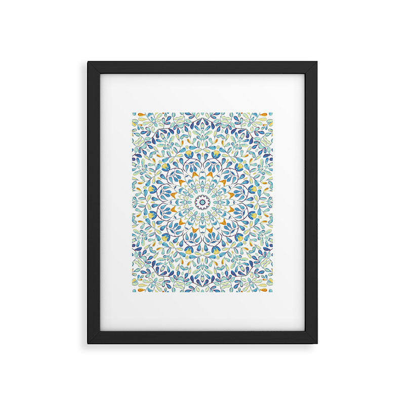 Beautiful Mint Green & White Moroccan Mandala Art Framed Art Print Gallery Image 6