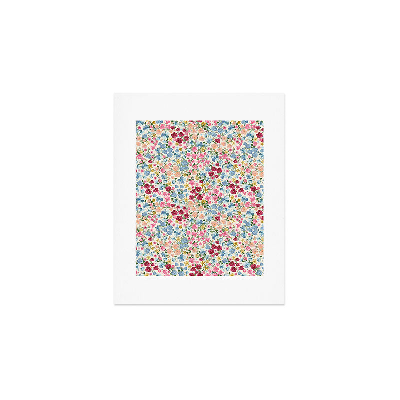 Blooming Cottage Garden Boho Ditsy Floral Art Print Gallery Image 1