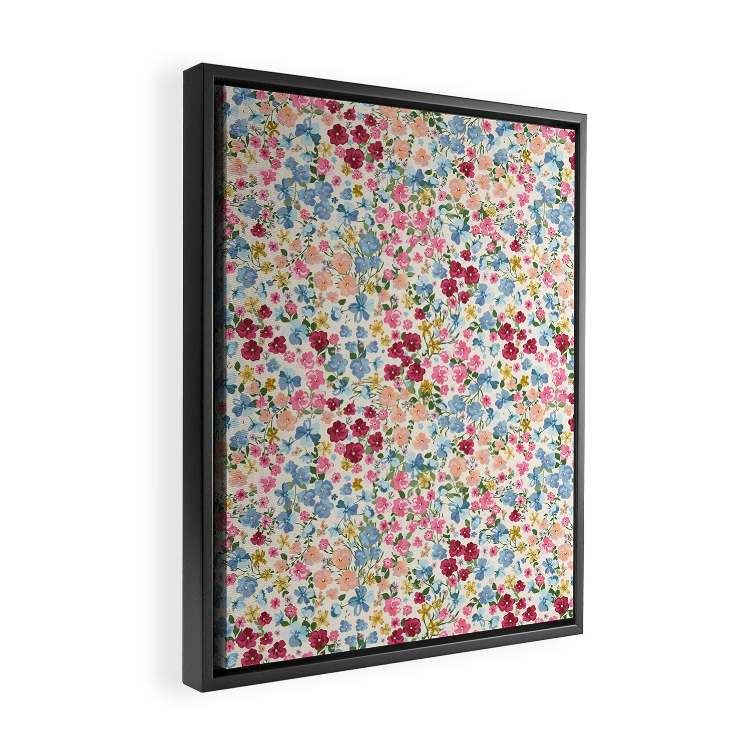 Blooming Cottage Garden Boho Ditsy Floral Framed Canvas Print Gallery Image 2
