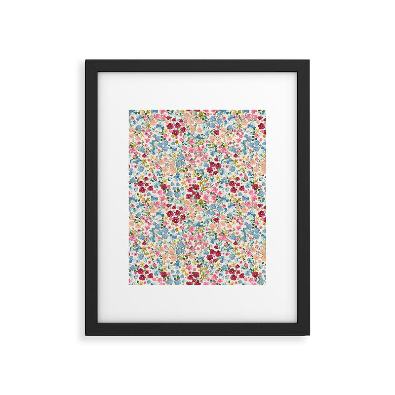 Blooming Cottage Garden Boho Ditsy Floral Framed Art Print Gallery Image 6