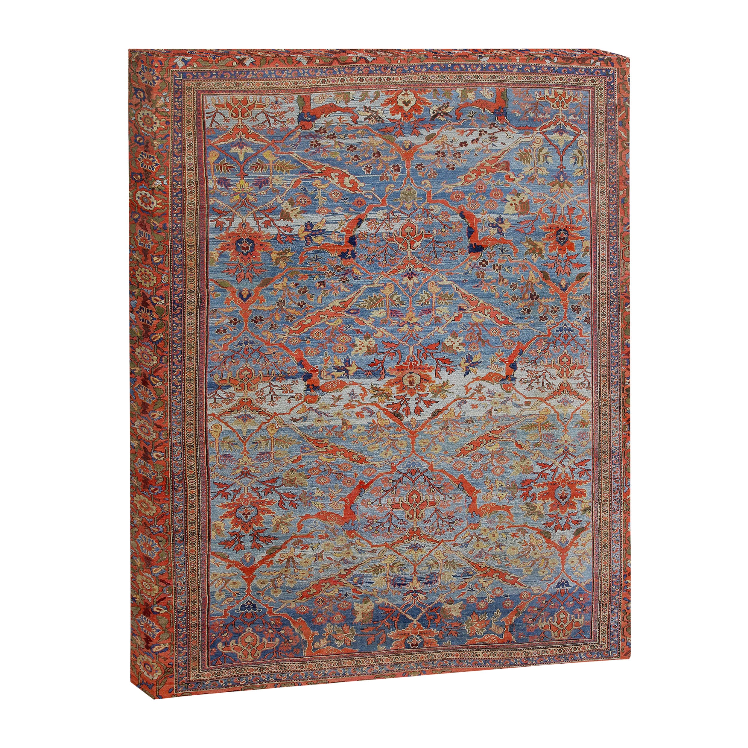 Blue Field Sultanabad Antique Persian Canvas Print Gallery Image 6