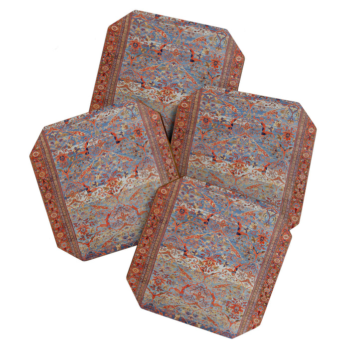 Blue Field Sultanabad Antique Persian Coaster Gallery Image 1