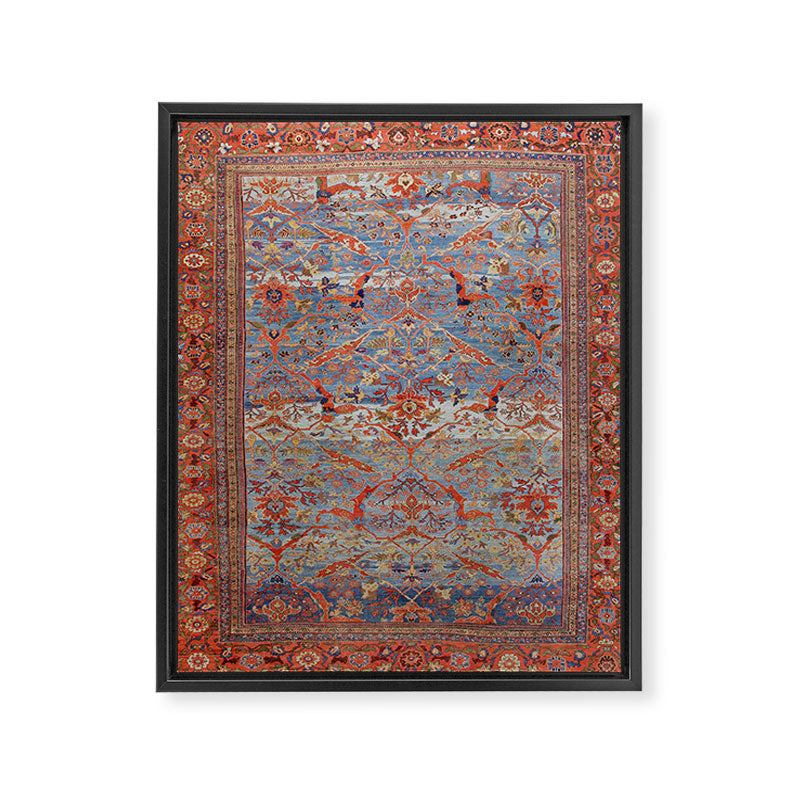 Blue Field Sultanabad Antique Persian Framed Canvas Print Gallery Image 6