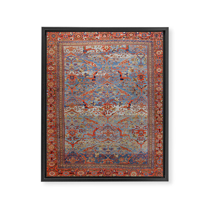 Blue Field Sultanabad Antique Persian Framed Canvas Print Gallery Image 1