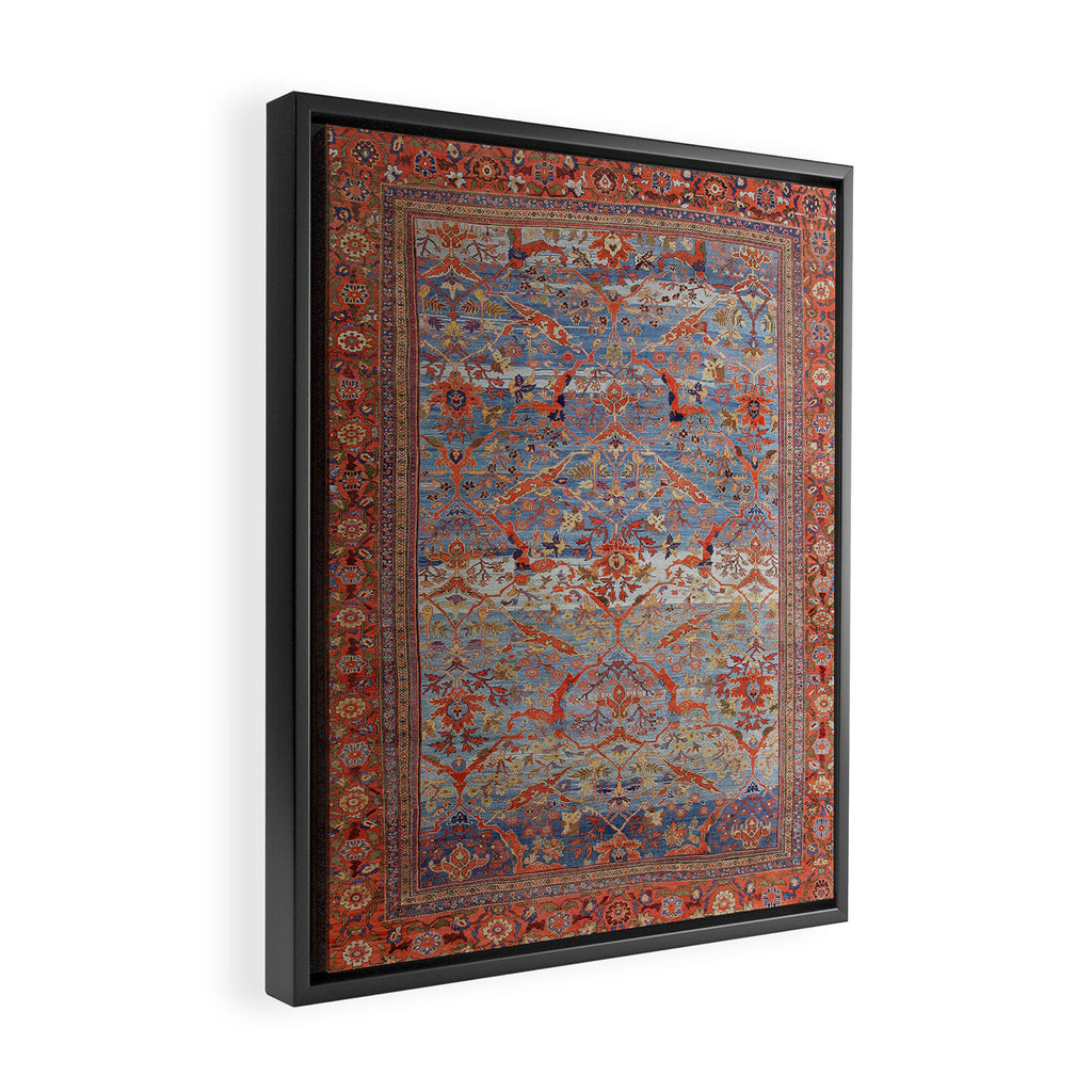 Blue Field Sultanabad Antique Persian Framed Canvas Print Gallery Image 2