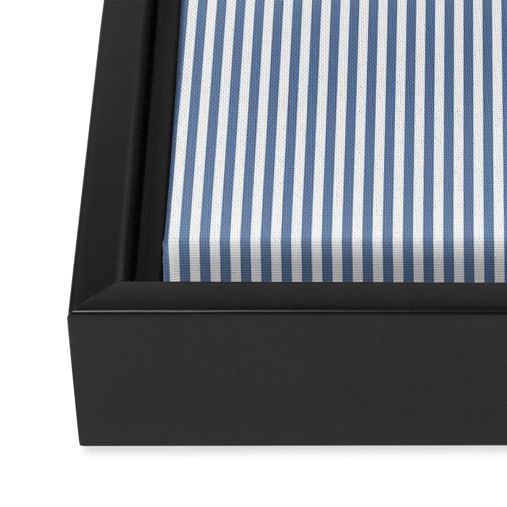 Blue Seersucker Stripe Framed Canvas Print Gallery Image 3