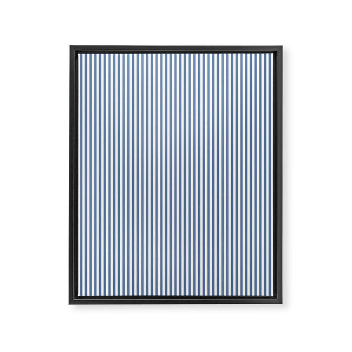 Blue Seersucker Stripe Framed Canvas Print Gallery Image 1