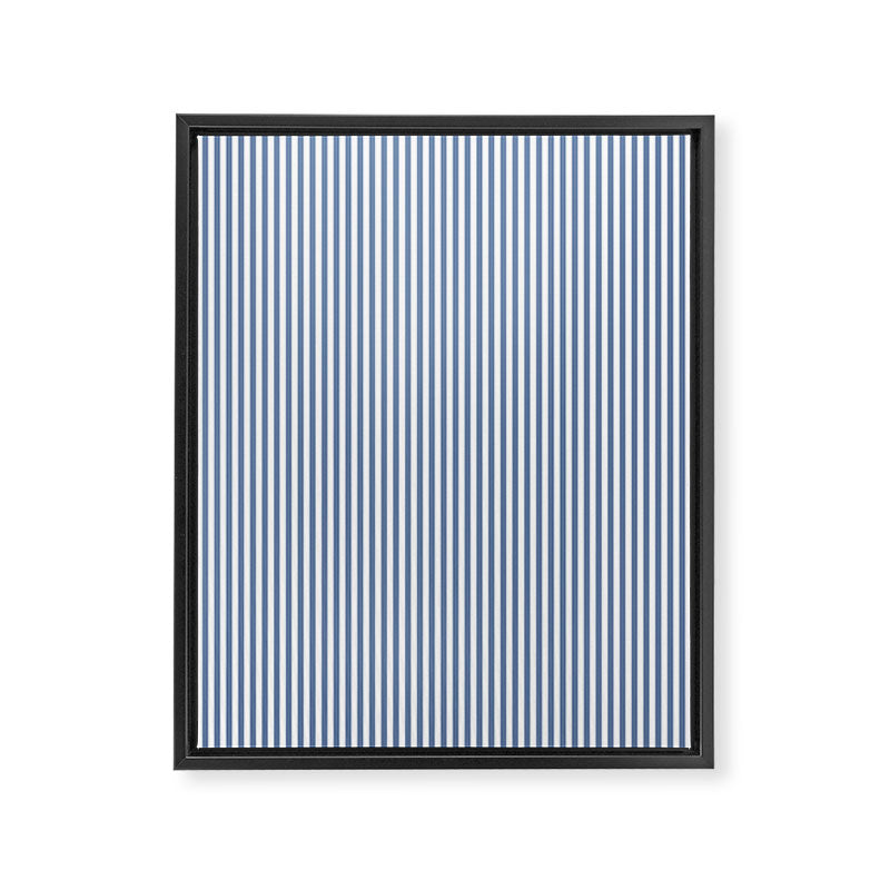 Blue Seersucker Stripe Framed Canvas Print Gallery Image 8