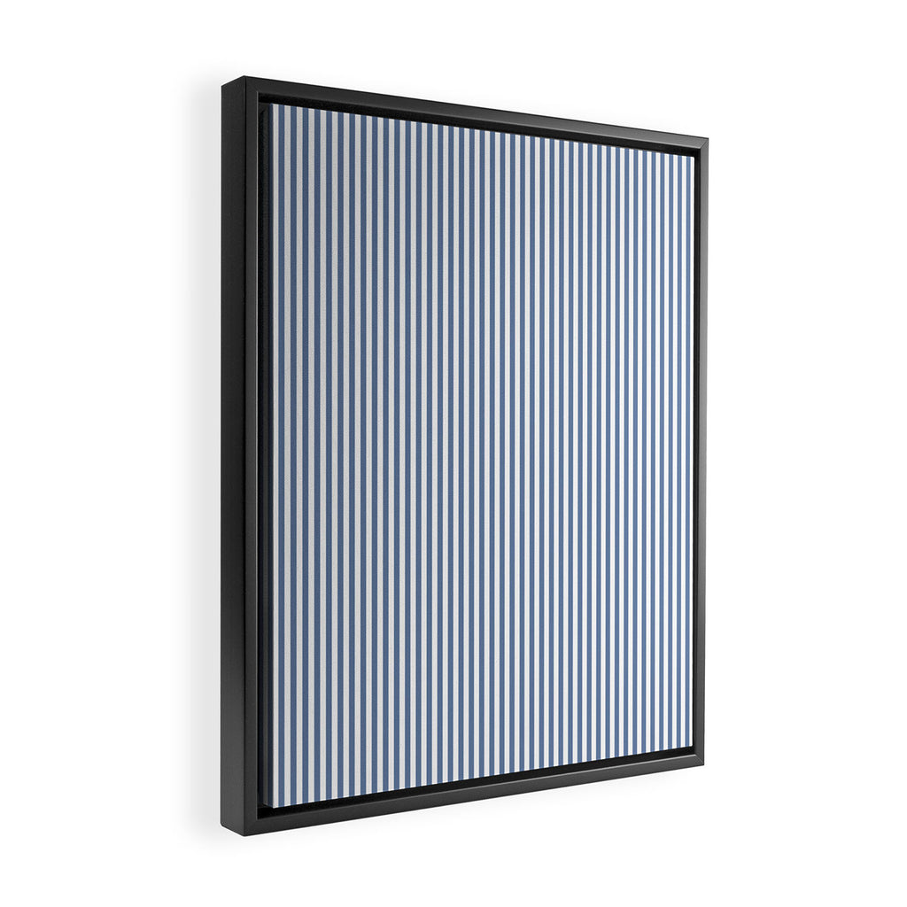 Blue Seersucker Stripe Framed Canvas Print Gallery Image 2
