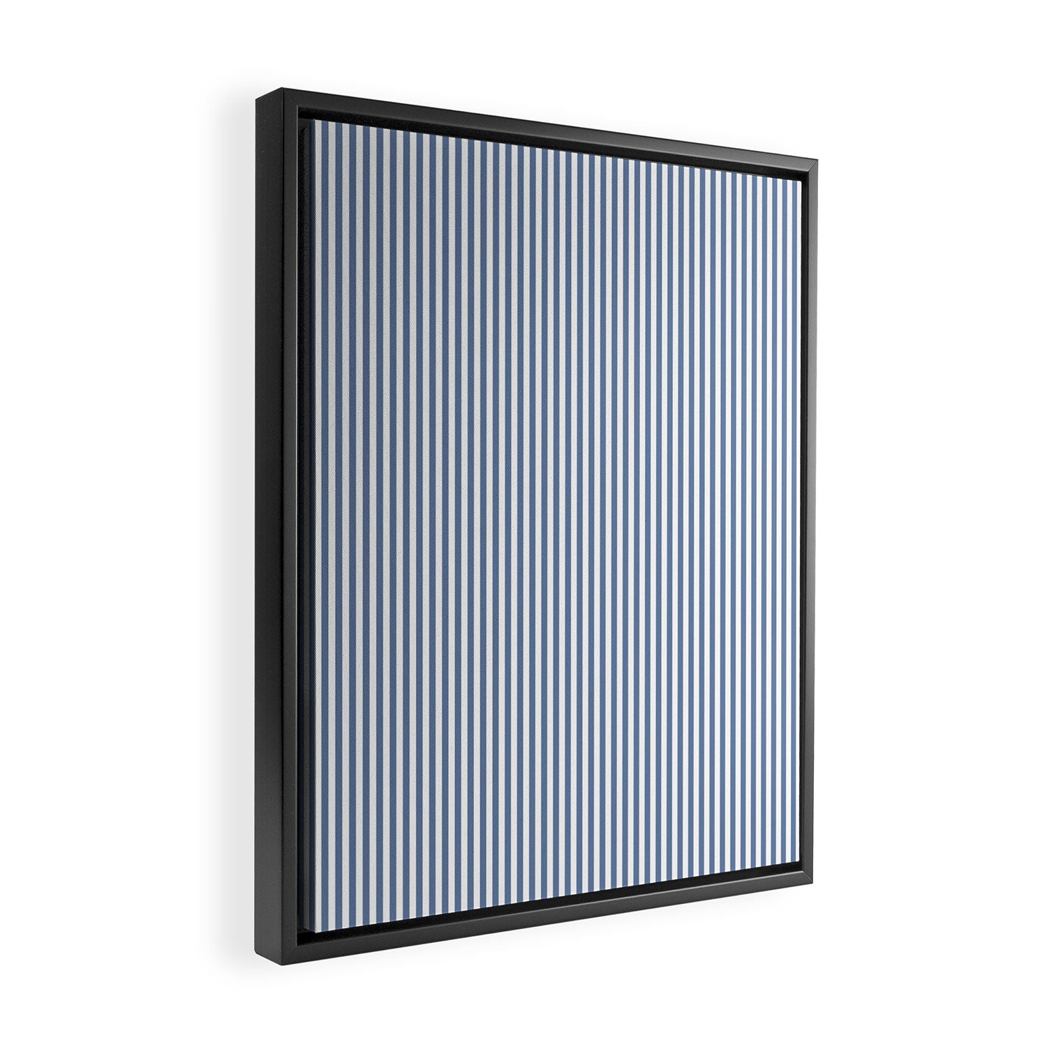Blue Seersucker Stripe Framed Canvas Print Gallery Image 2