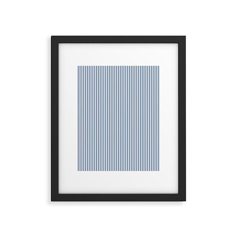 Blue Seersucker Stripe Framed Art Print Gallery Image 6
