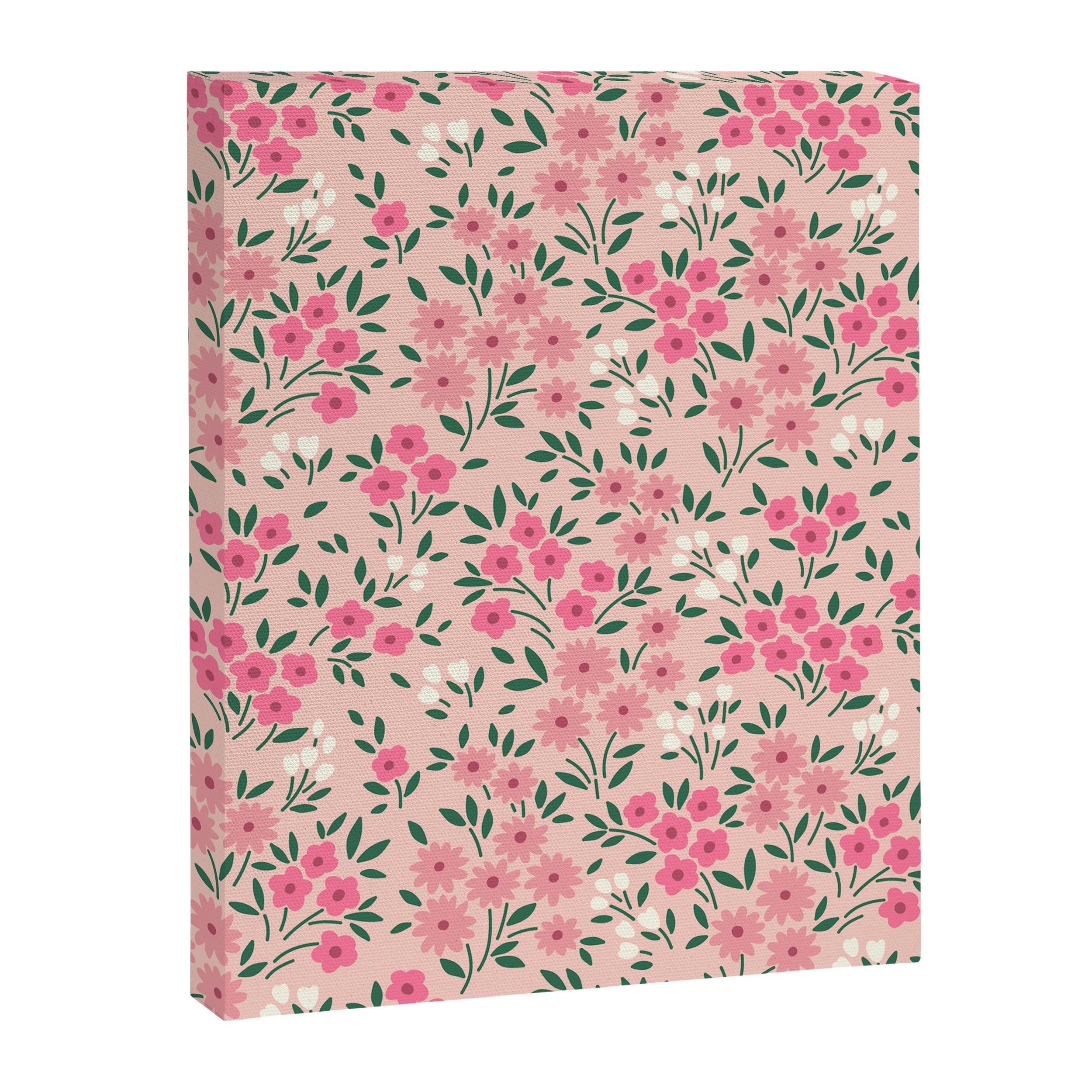 Blush Pink Ditsy Floral Pattern Canvas Print Gallery Image 8