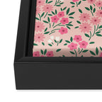 Blush Pink Ditsy Floral Pattern Framed Canvas Print Gallery Image 3
