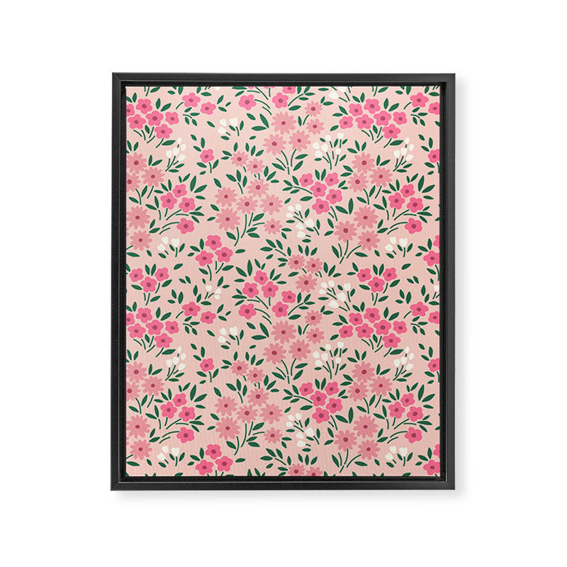 Blush Pink Ditsy Floral Pattern Framed Canvas Print Gallery Image 8