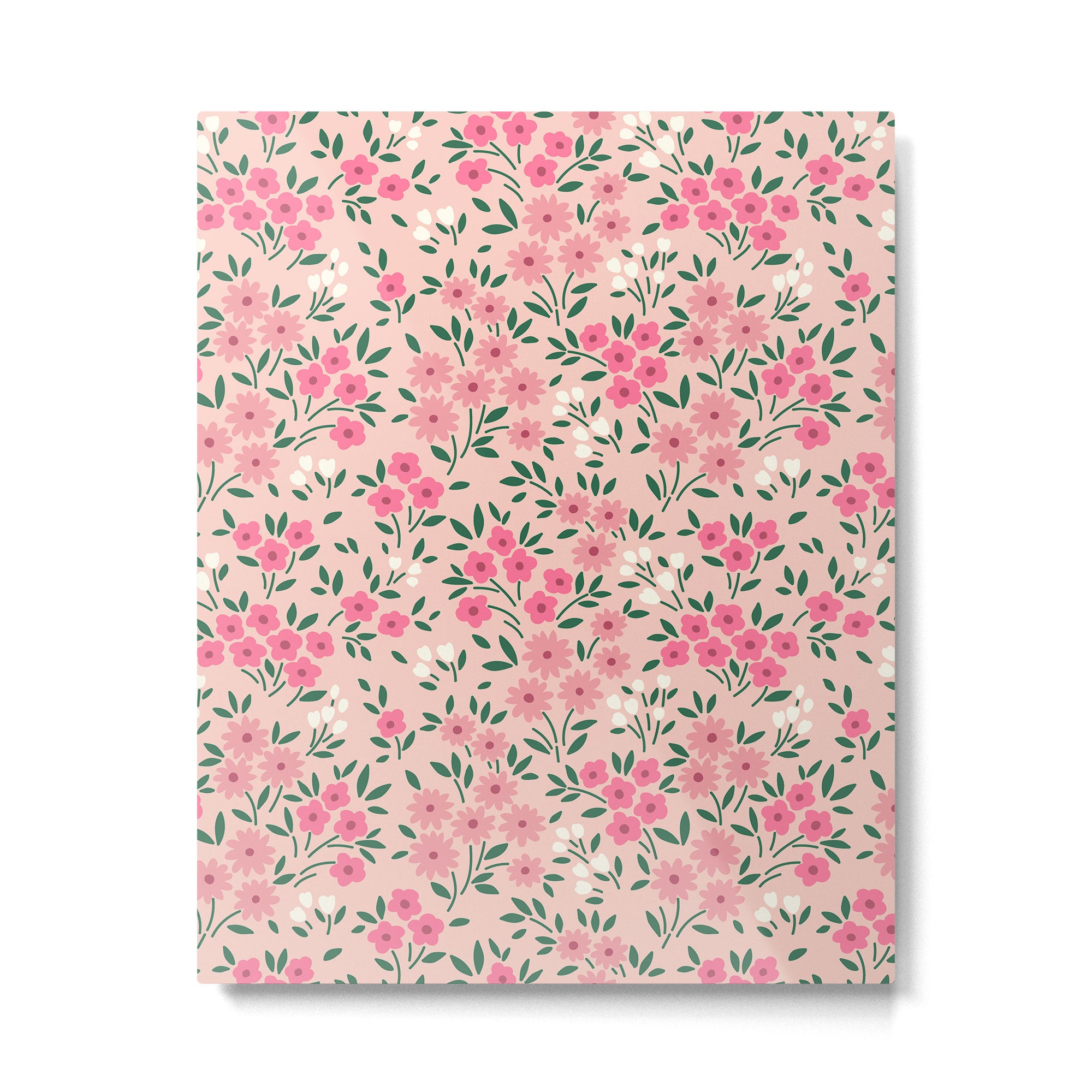 Blush Pink Ditsy Floral Pattern Metal Print Gallery Image 6
