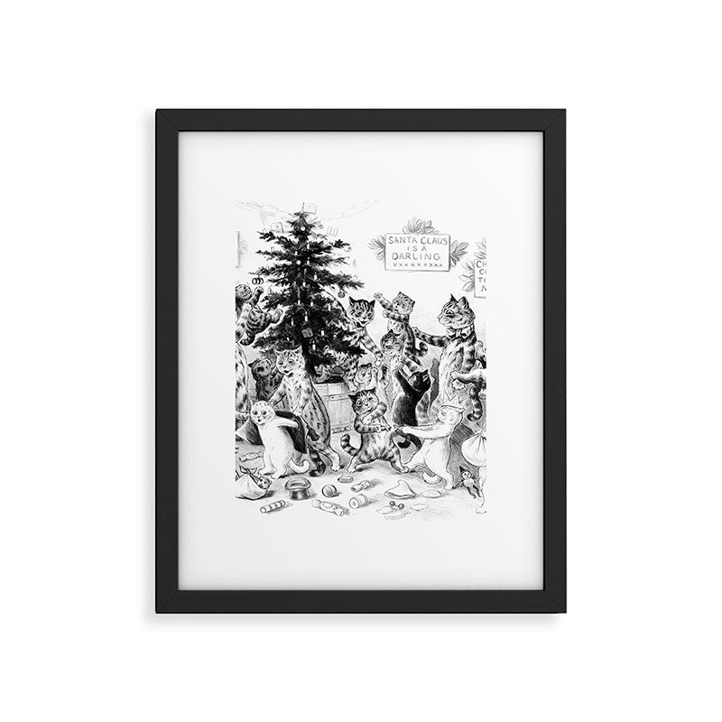 'Cats Decorating The Christmas Tree' Vintage Cat Art by Louis Wain Framed Art Print Gallery Image 5