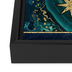 Celestial Starry Emerald Gold Cosmos Framed Canvas Print Gallery Image 3