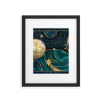 Celestial Starry Emerald Gold Cosmos Framed Art Print Gallery Image 5