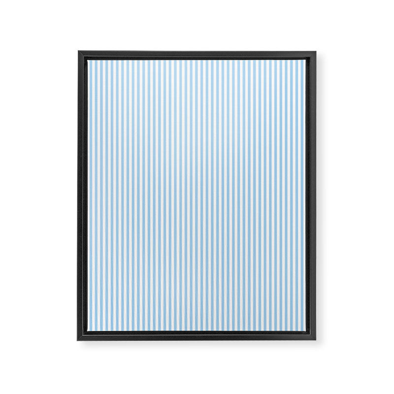 Chambray Blue Seersucker Stripe Framed Canvas Print Gallery Image 8