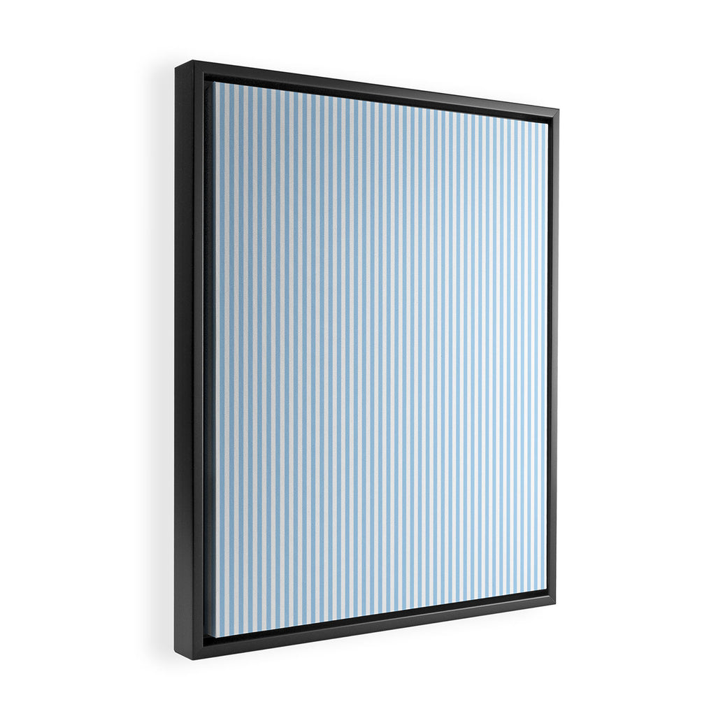 Chambray Blue Seersucker Stripe Framed Canvas Print Gallery Image 2