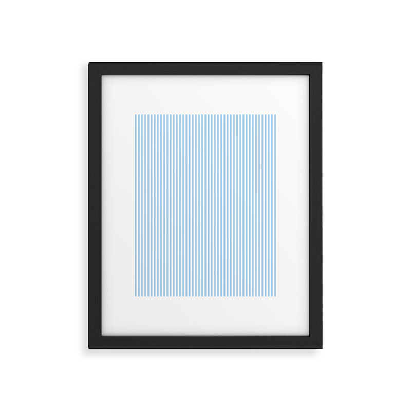Chambray Blue Seersucker Stripe Framed Art Print Gallery Image 6