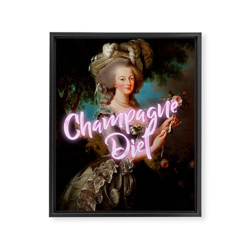 'Champagne Diet' Marie Antoinette  Framed Canvas Print Gallery Image 6