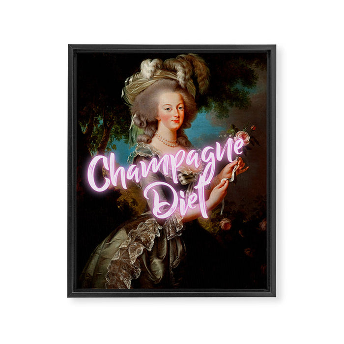 'Champagne Diet' Marie Antoinette  Framed Canvas Print Gallery Image 1