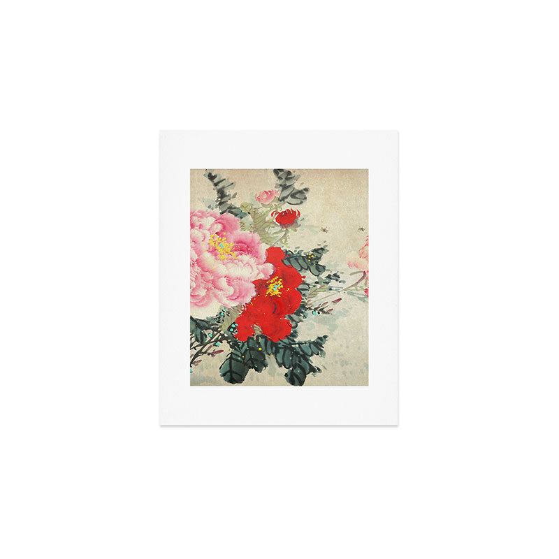 Chinese Peony Blooming Floral Art Art Print Gallery Image 1
