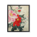 Chinese Peony Blooming Floral Art Framed Canvas Print Gallery Image 6