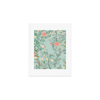 Chinoiserie Aqua Green Pastel Fresco Floral Garden Birds Oriental Botanical Art Print Gallery Image 1