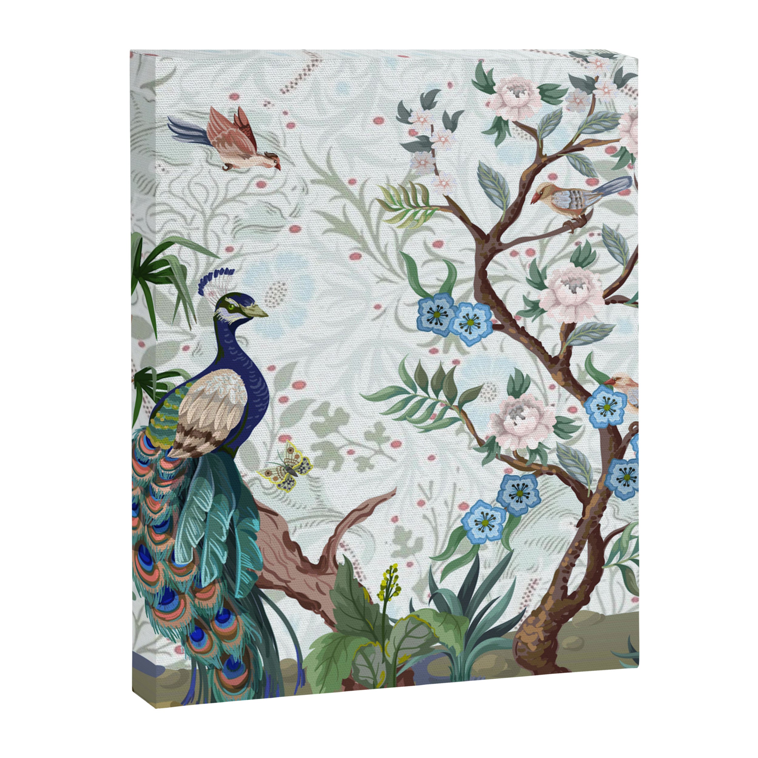 Chinoiserie Aqua Peacock Floral & William Morris Art Canvas Print Gallery Image 8