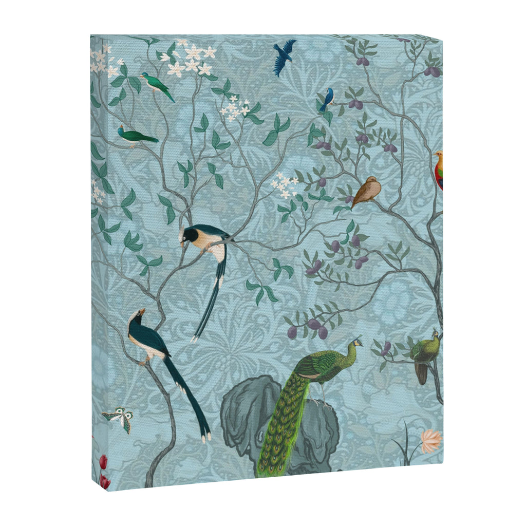 Chinoiserie Aqua Turquoise Garden Fresco & William Morris Art Canvas Print Gallery Image 8
