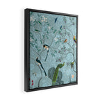 Chinoiserie Aqua Turquoise Garden Fresco & William Morris Art Framed Canvas Print Gallery Image 2