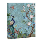 Chinoiserie Aqua Turquoise Peacock Garden & William Morris Art  Canvas Print Gallery Image 8