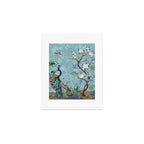 Chinoiserie Aqua Turquoise Peacock Garden & William Morris Art  Art Print Gallery Image 1