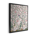 Chinoiserie Blush Pink Fresco Floral Garden Birds Oriental Botanical Framed Canvas Print Gallery Image 2