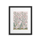 Chinoiserie Blush Pink Fresco Floral Garden Birds Oriental Botanical Framed Art Print Gallery Image 5