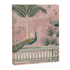 Chinoiserie Blush Pink Peacock Palm Fresco Garden  Canvas Print Gallery Image 8