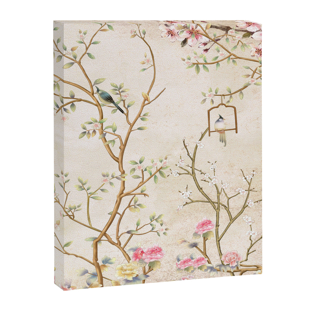 Chinoiserie Cherry Blossom Bird Garden Fresco Canvas Print Gallery Image 6