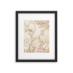 Chinoiserie Cherry Blossom Bird Garden Fresco Framed Art Print Gallery Image 4