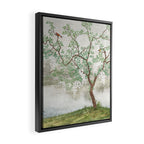 Chinoiserie Cherry Blossom Pagoda Zen Garden Landscape Framed Canvas Print Gallery Image 2