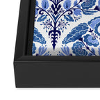 Chinoiserie Damask Porcelain Pattern Framed Canvas Print Gallery Image 3