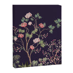 Chinoiserie Dark Blooming Peony Floral Fresco Garden Canvas Print Gallery Image 6