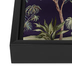 Chinoiserie Dark Blooming Peony Floral Fresco Garden Framed Canvas Print Gallery Image 3